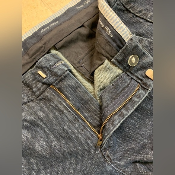 Women’s Tommy Hilfiger Trouser Denim Jeans Wide Leg Sz 10S Short Dark Wash - Picture 10 of 10